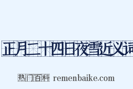 正月二十四日夜雪近义词是什么意思的图片